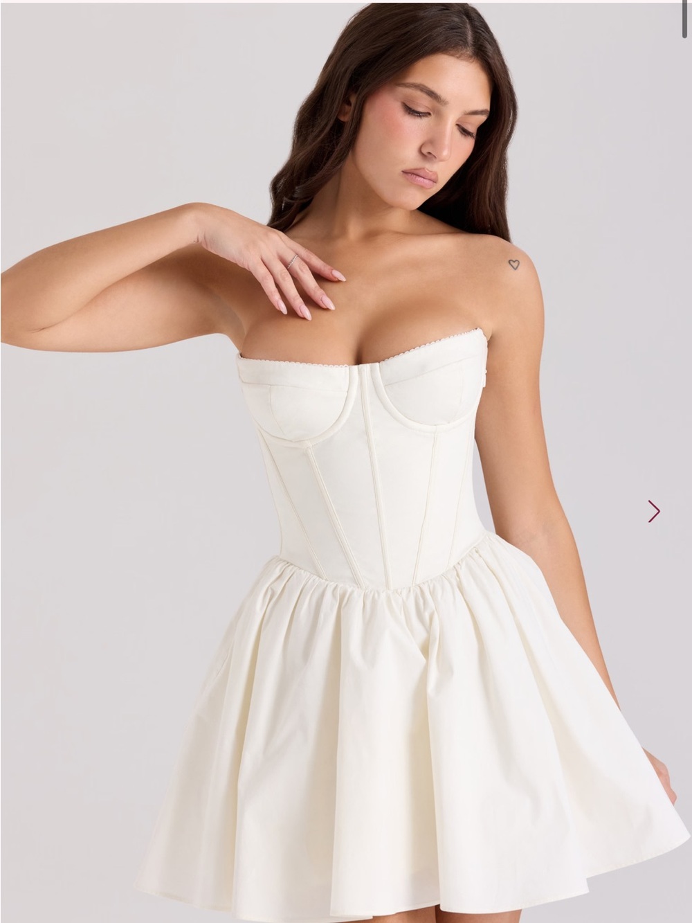House of CB Kristiana Mini corset dress in white size M